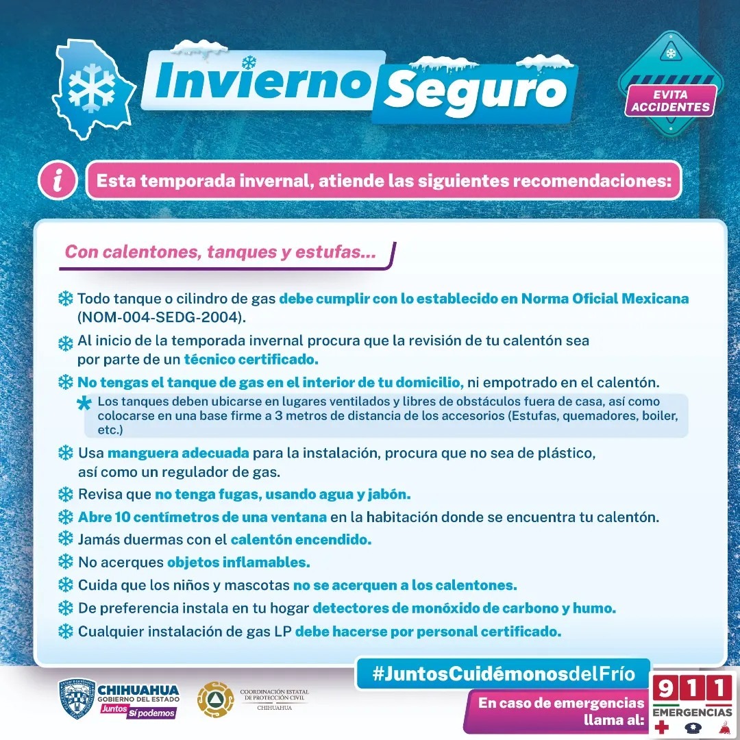 Exhorta Protección Civil a mantener medidas para prevenir accidentes por el uso de calentones