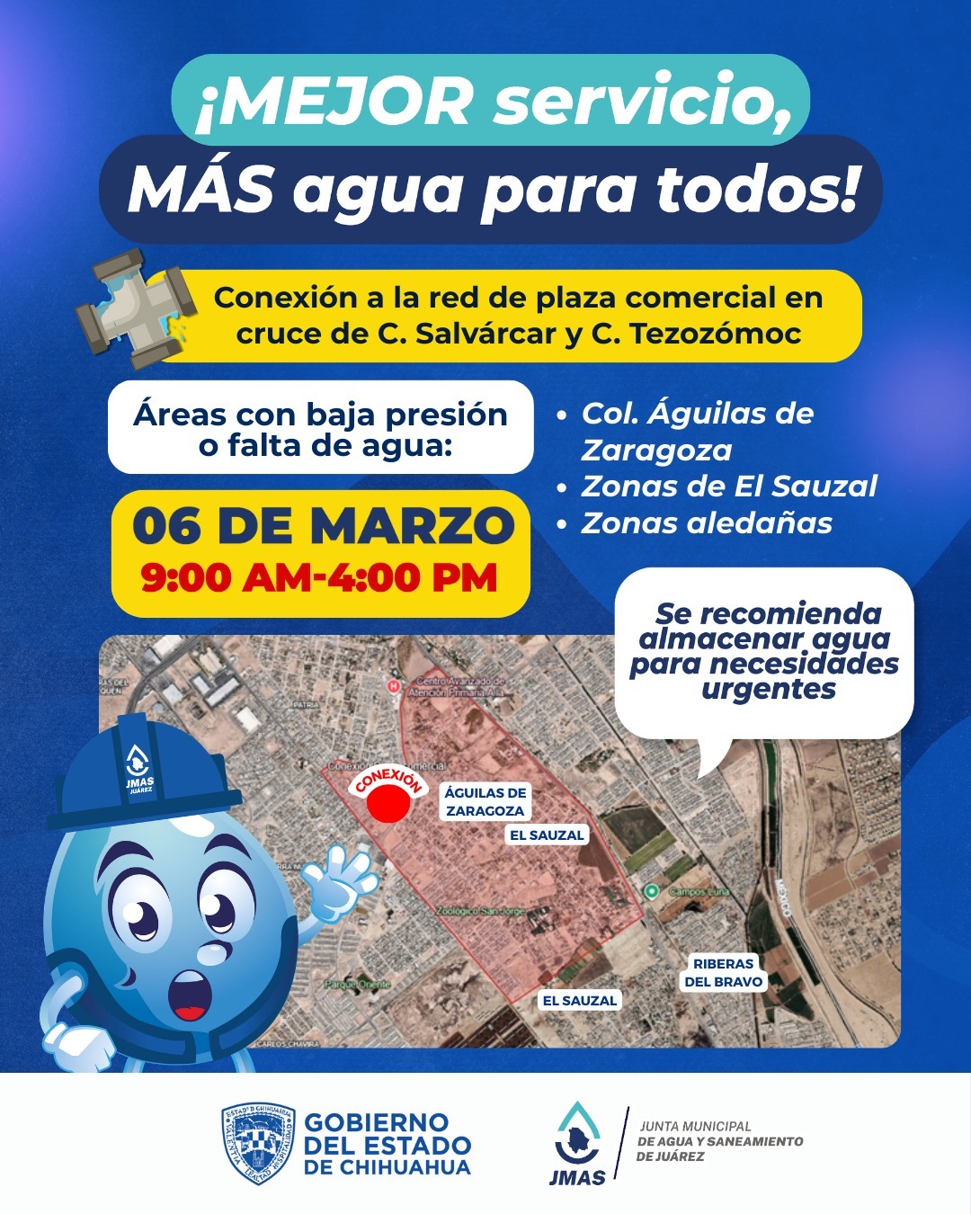 Integrará la JMAS una plaza comercial a la red general