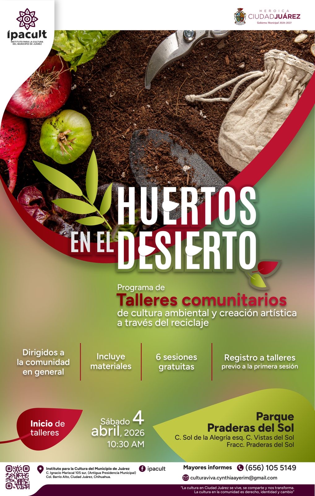 Invita IPACULT a crear huertos comunitarios para fortalecer cultura ambiental