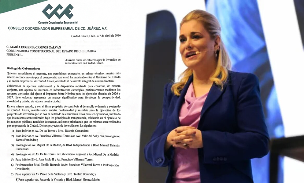 Empresarios piden a Maru Campos ampliar inversión en obras para Juárez