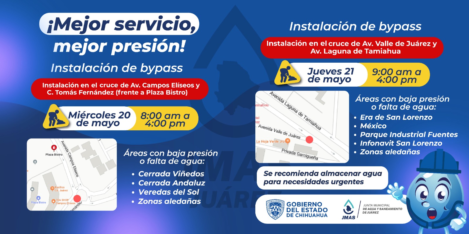 JMAS suspenderá servicio de agua en ocho colonias por trabajos de sectorización