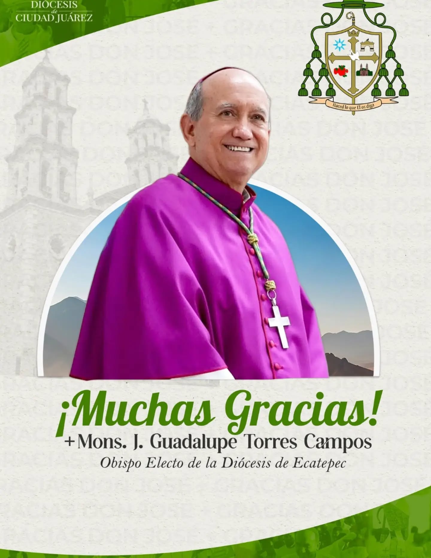Nombran a José Guadalupe Torres Campos nuevo obispo de Ecatepec