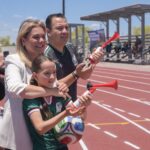 Maru Campos inaugura nueva pista de atletismo en Delicias
