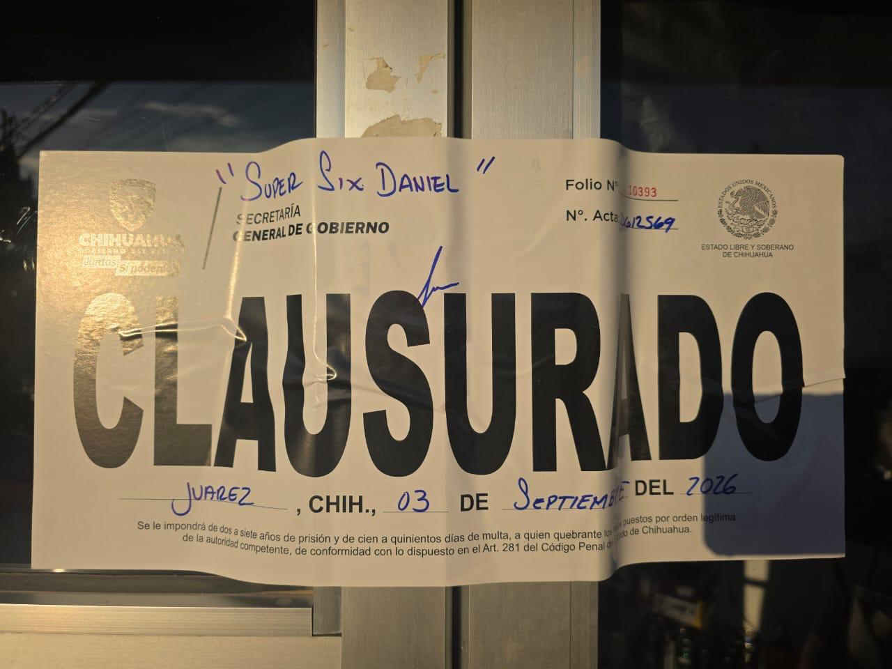 Clausura Gobernación Estatal 24 establecimientos durante operativos
