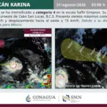 Huracán ‘Karina’ se fortalece a categoría 4 en el Pacífico, no amenaza con tocar tierra